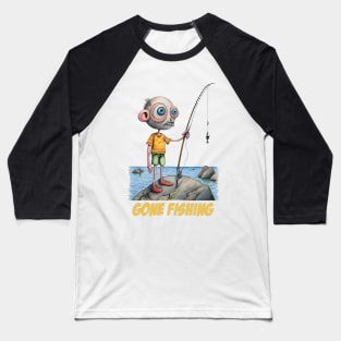 Gone Fishing Baseball T-Shirt